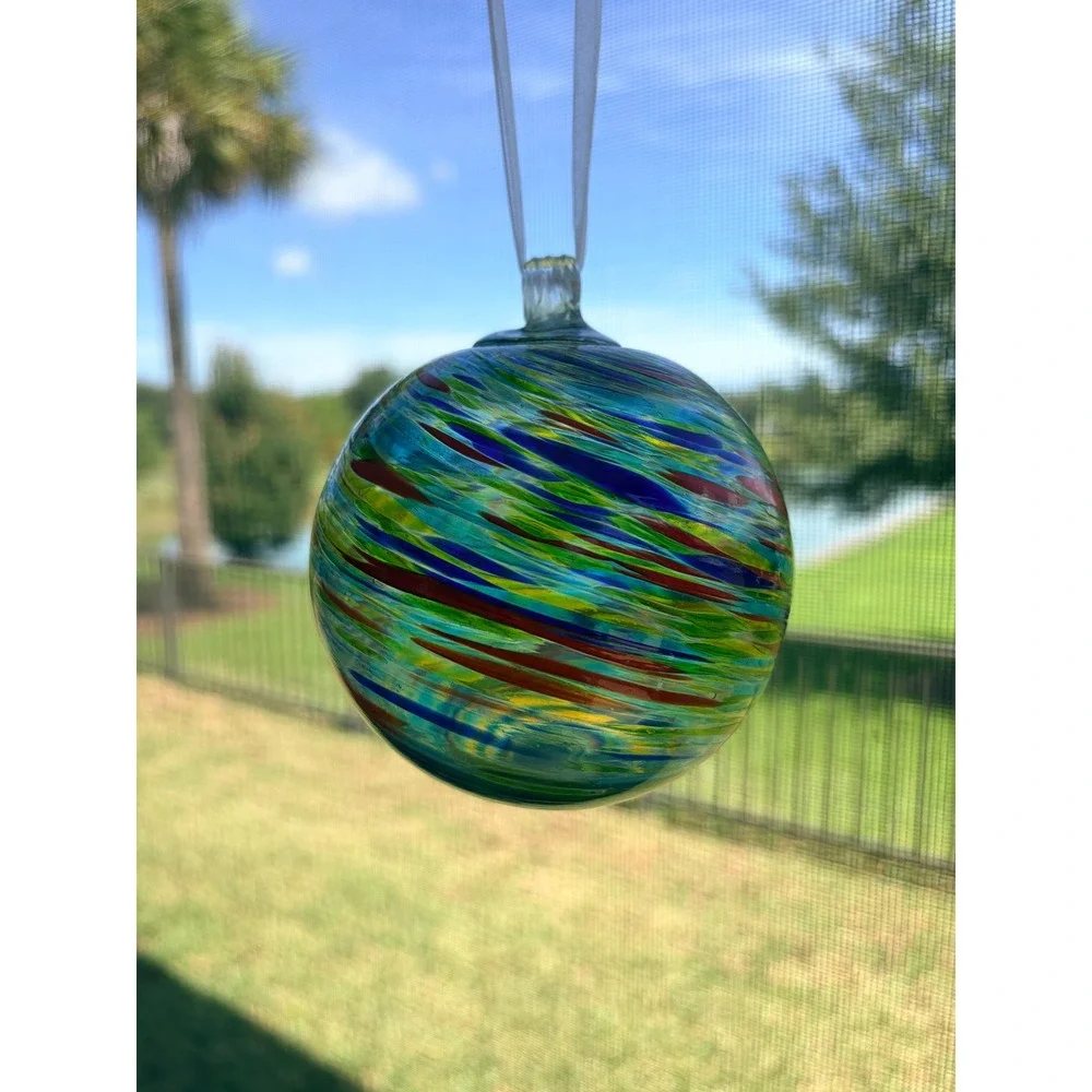 Hand Blown Art Glass Suncatcher Ornament 3